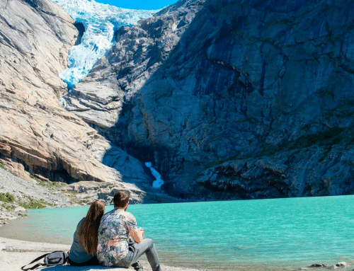 Exploring Briksdal Glacier